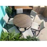 Bộ bàn tròn 6 ghế mặt gỗ đẹp