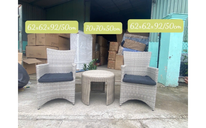 Bộ bàn ghế mây nhựa ngoài trời giá rẻ